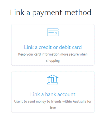Step 2 - Click Link a Card or Bank Account Step 2 - Click Link a Card or Bank Account