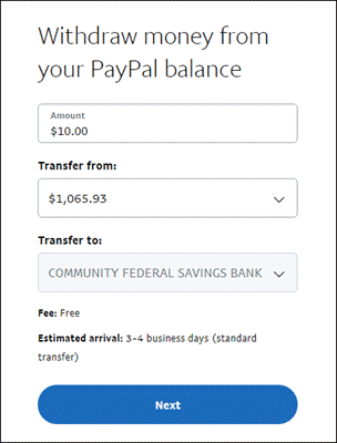 Step 5 - Withdraw money from PayPal Step 5 - Withdraw money from PayPal